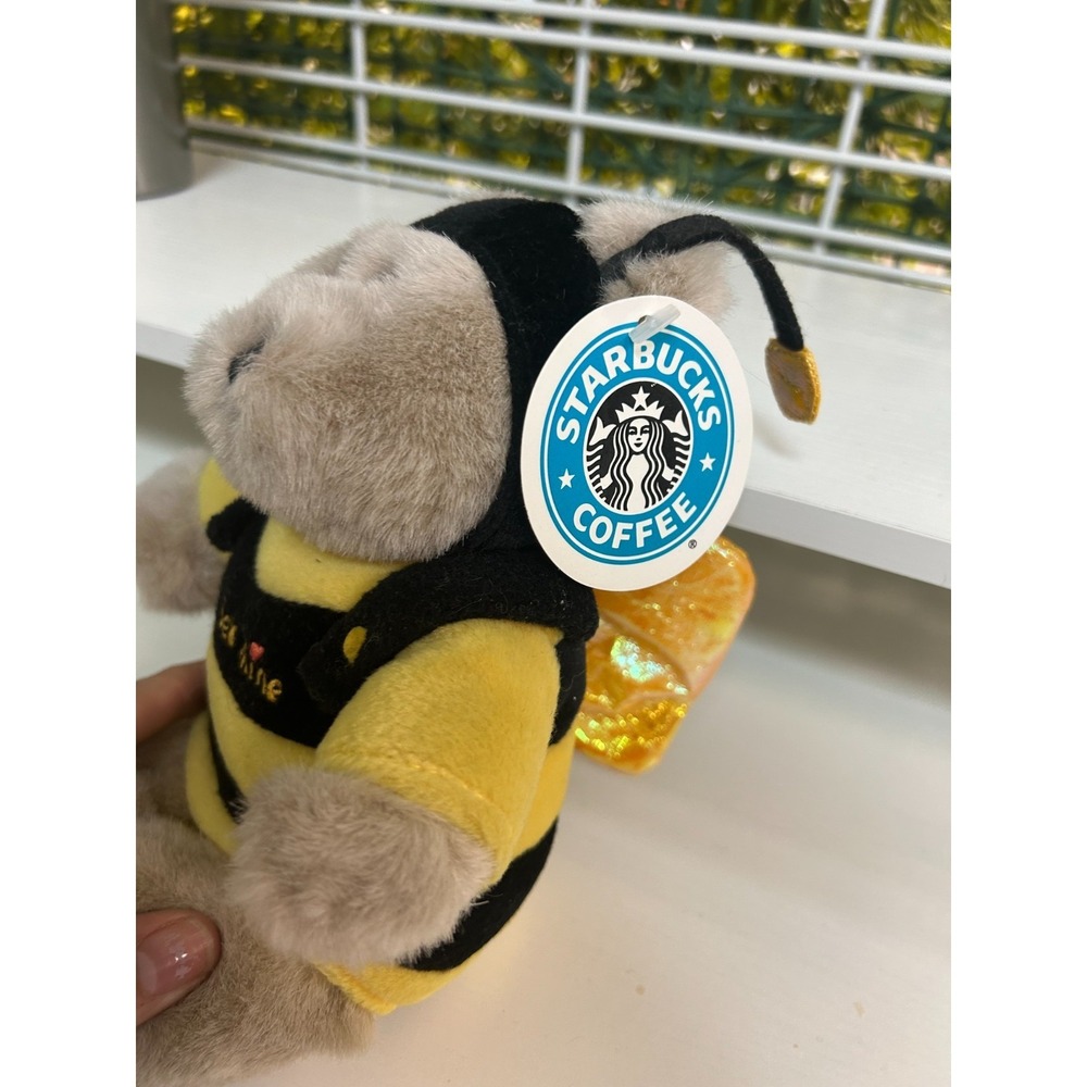 Vintage Starbucks Bearista Valentine Plush Bear As Be Mine Bumble Bee With Tag - Picture 3 of 6